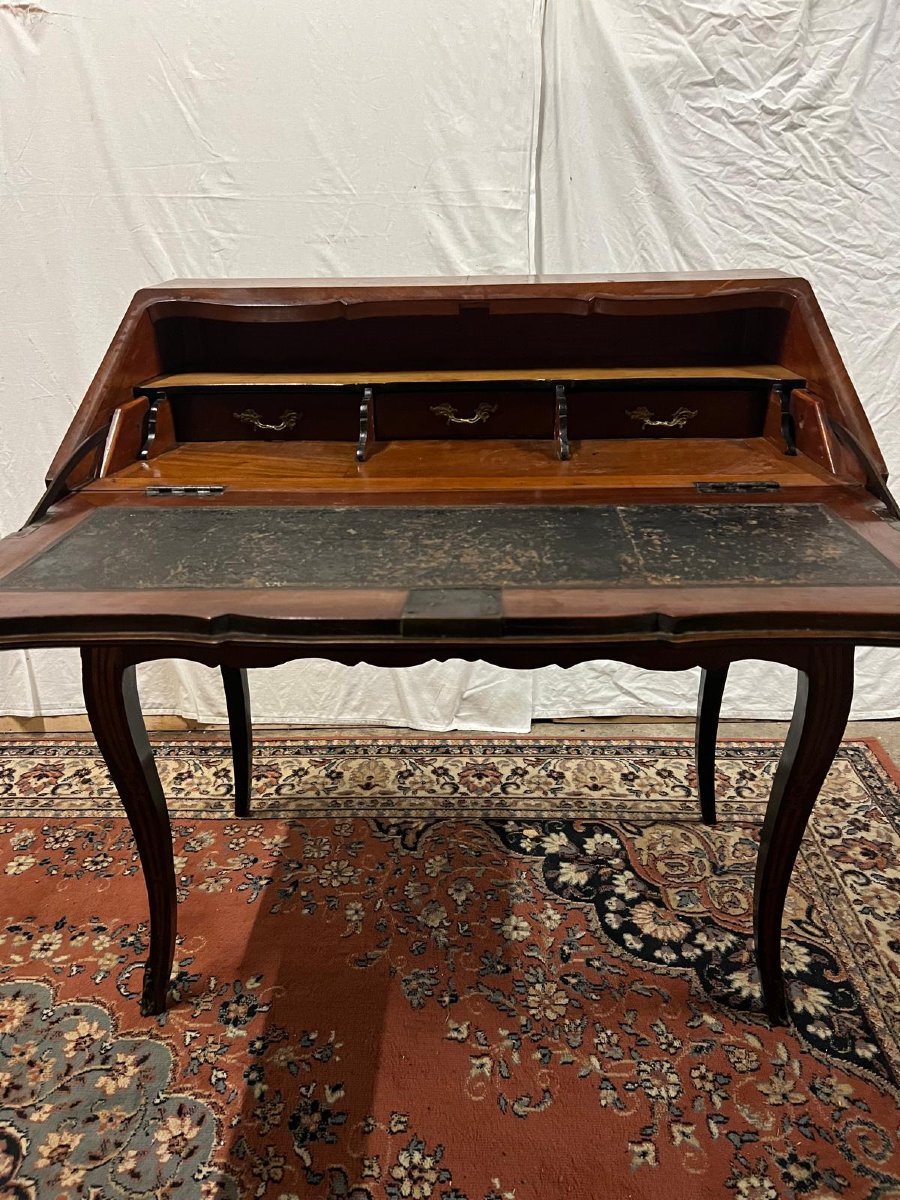 19th Century Marquetry Secretary Secret Drawer, Hand Delivered. -photo-4