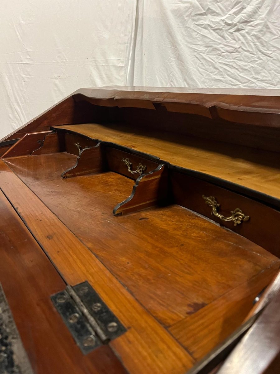 19th Century Marquetry Secretary Secret Drawer, Hand Delivered. -photo-6