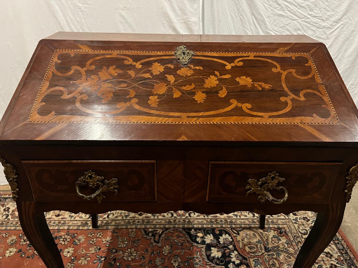 19th Century Marquetry Secretary Secret Drawer, Hand Delivered. 