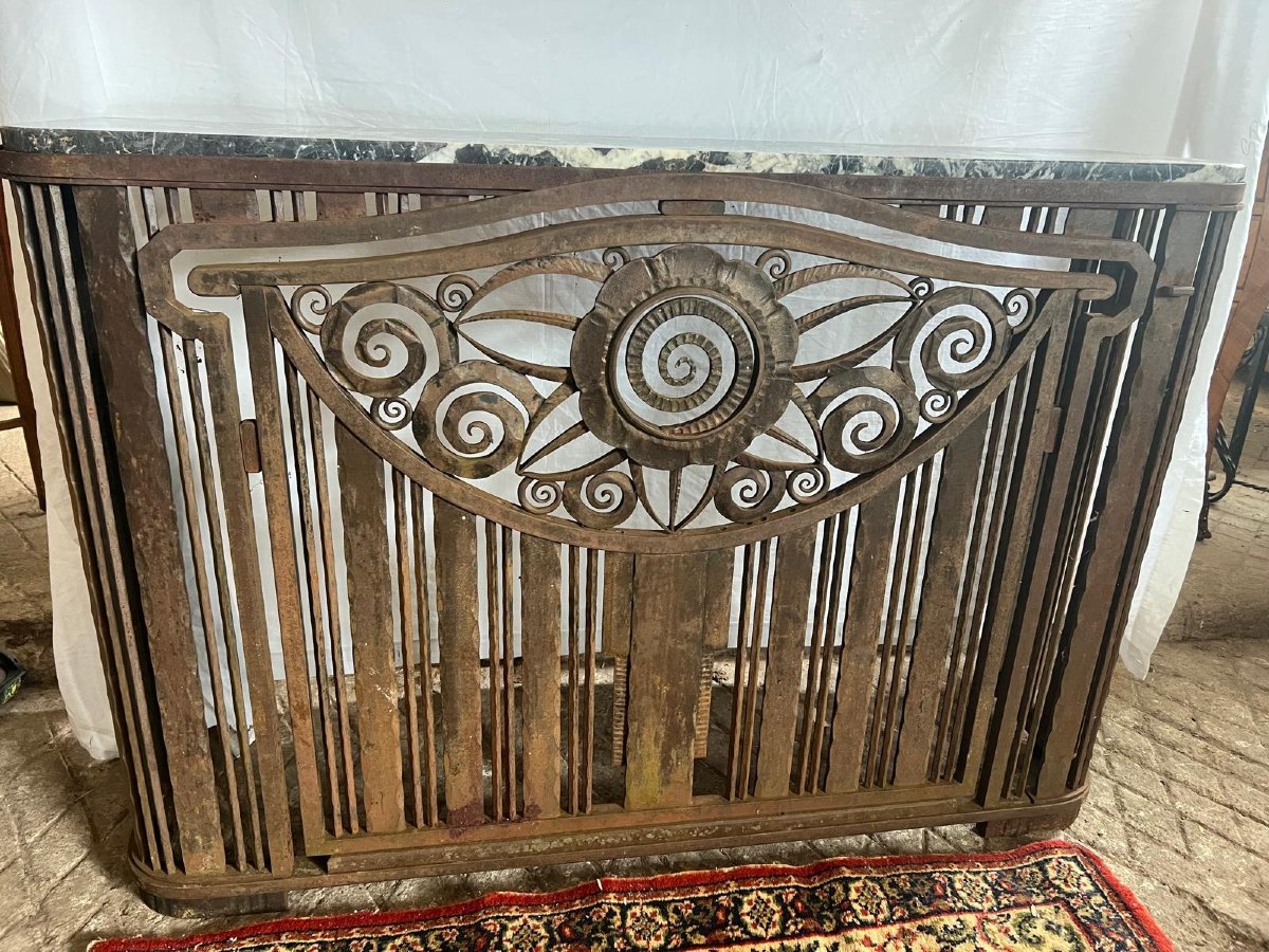 Jules Cayette Console Style, Art Deco Wrought Iron. -photo-2