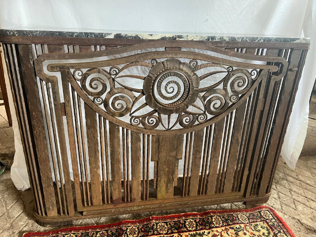 Jules Cayette Console Style, Art Deco Wrought Iron. -photo-3