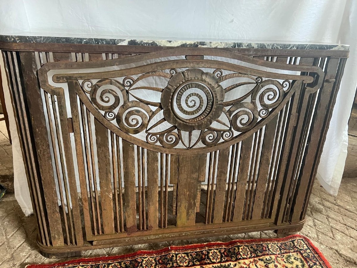 Jules Cayette Console Style, Art Deco Wrought Iron. -photo-4