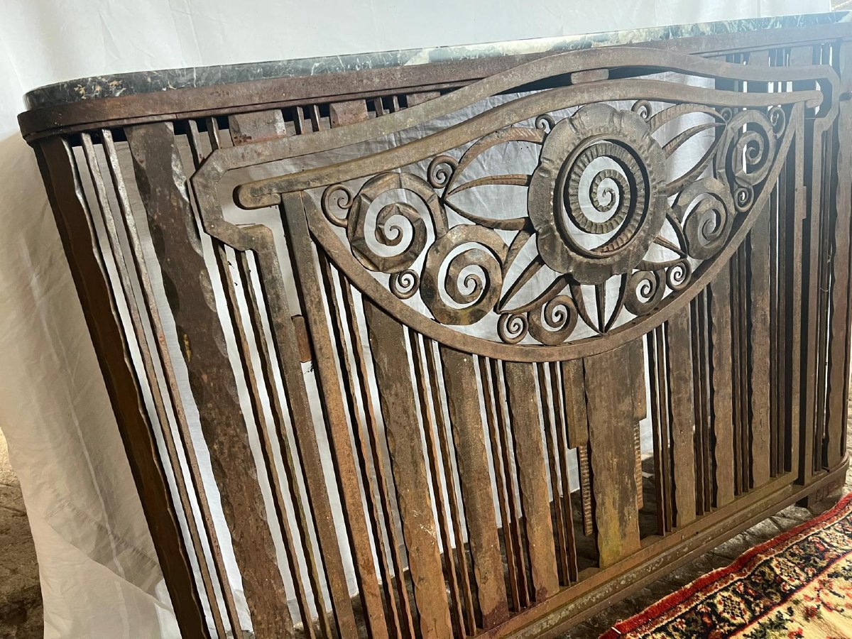 Jules Cayette Console Style, Art Deco Wrought Iron. -photo-5