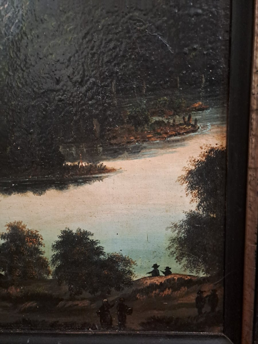 19th Century Landscape Painting Signed Peraté  -photo-3