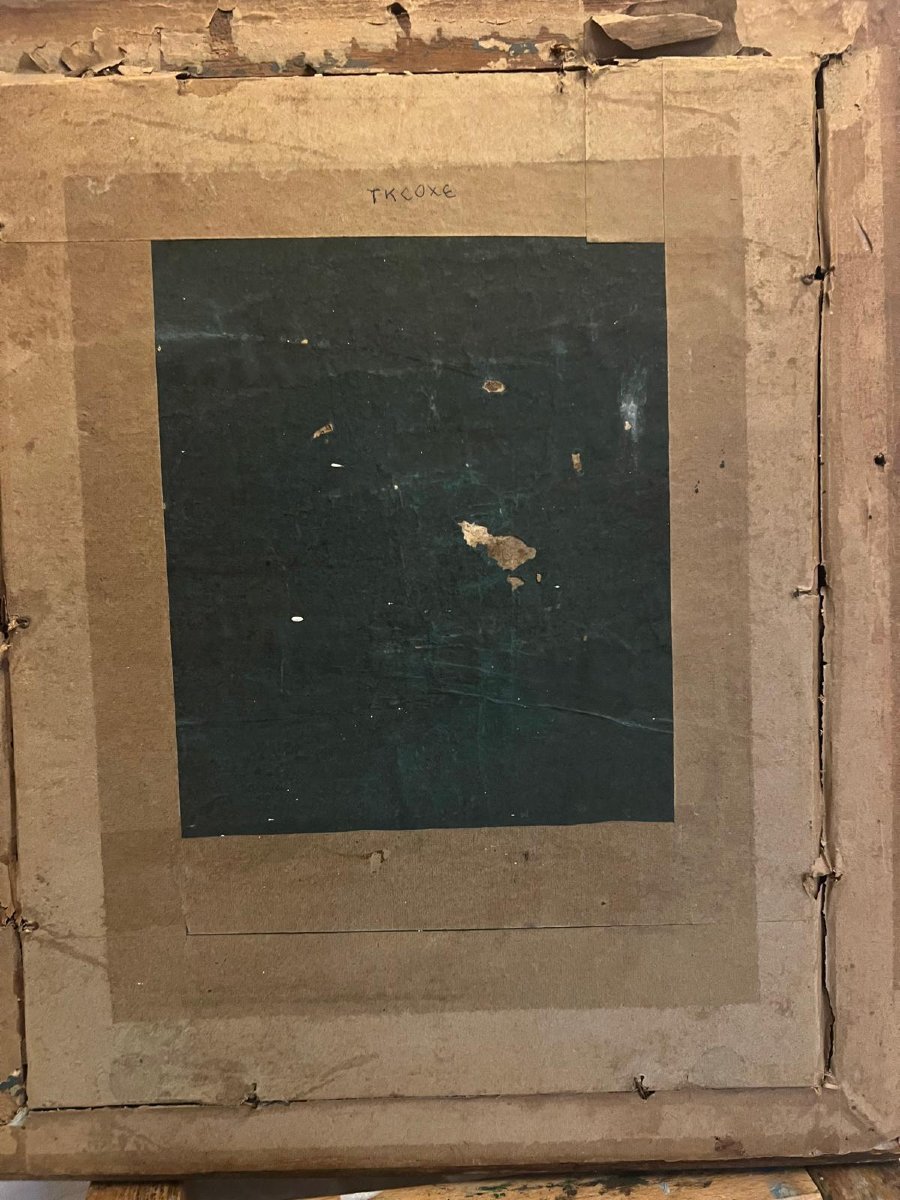 Tableau   Portrai  jeune  fille  Pastel sur Carton. -photo-5