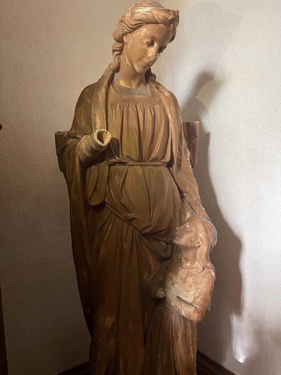 Terracotta Sculpture, The Hands Were Cut Off At The Time When All Statues Were Amputated. -photo-2