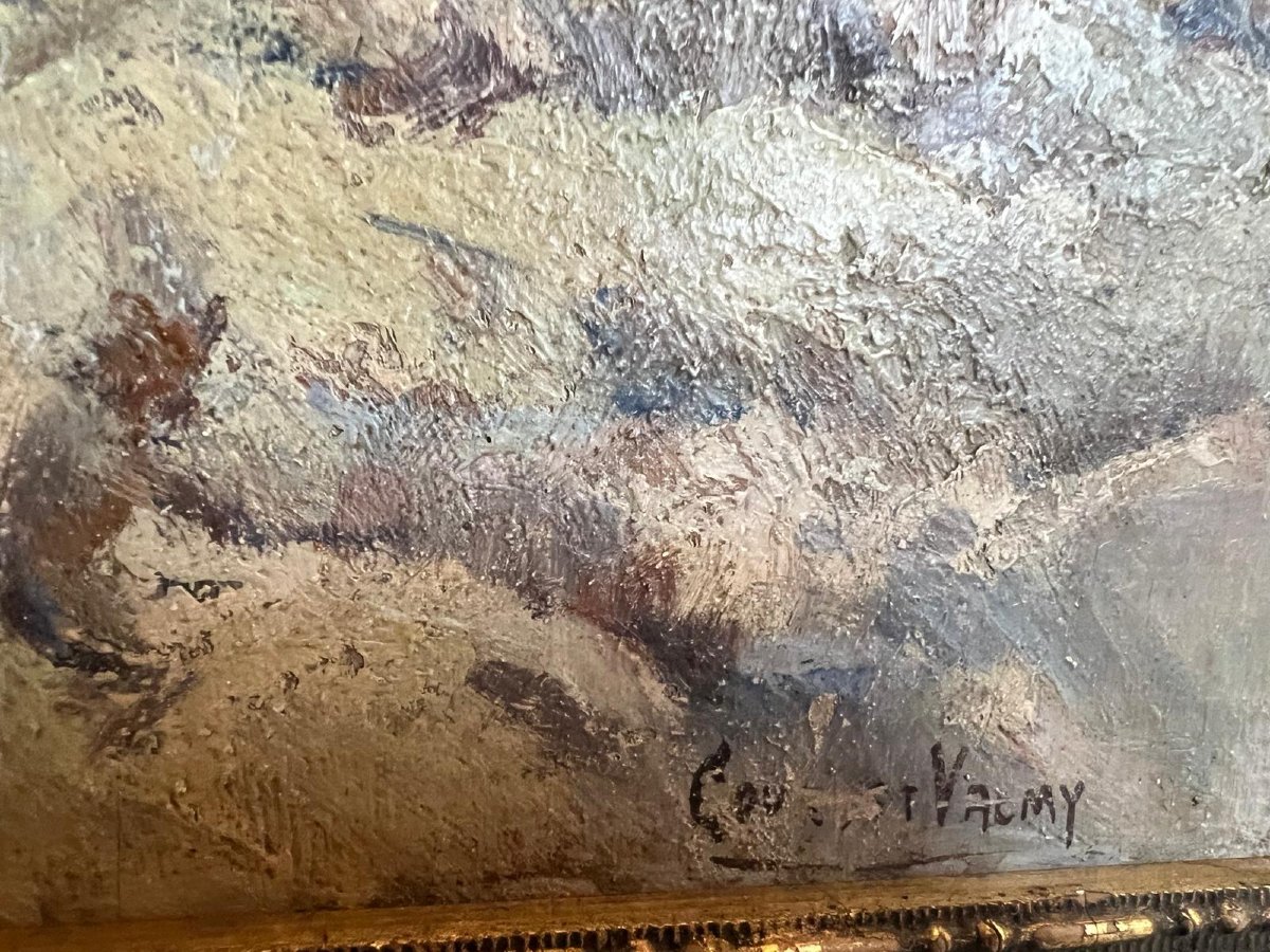 Seascape Painting, Rest Of Signature, Lower Right  -photo-4