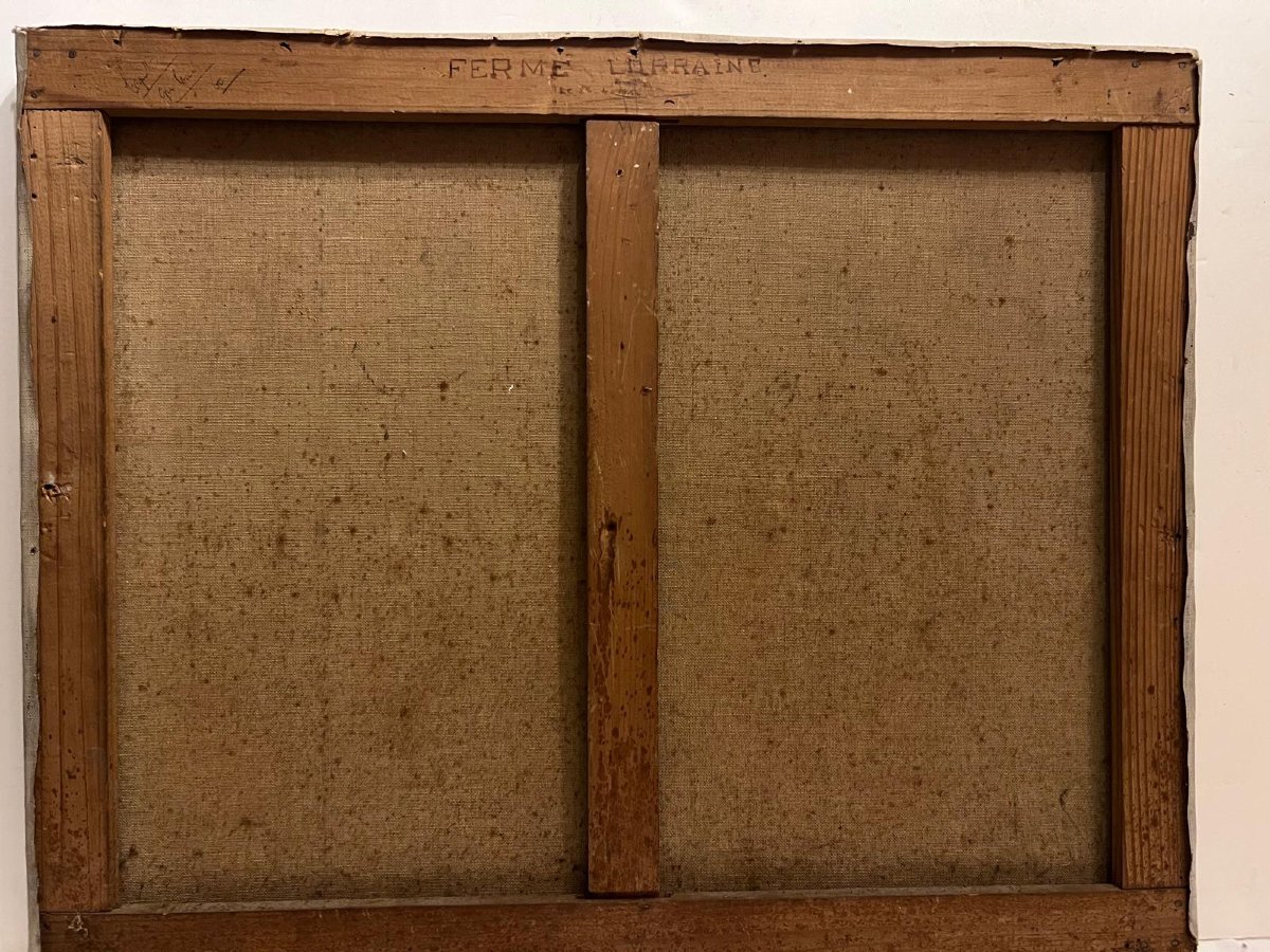 Painting Of A Countryside Landscape In Snow, Signed H. Merlin.-photo-4