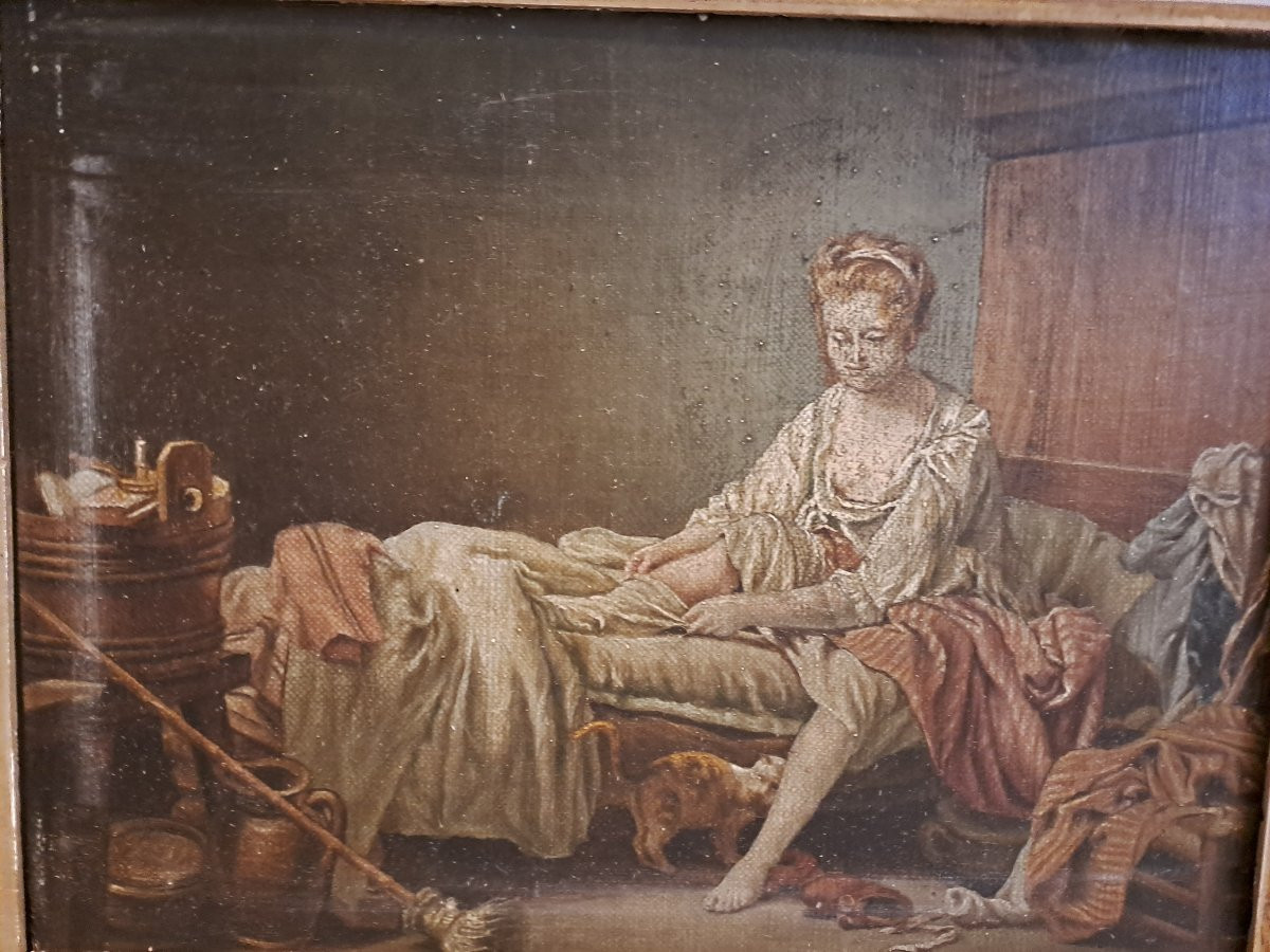 Painting: Young Woman Undressing For The Night. -photo-1