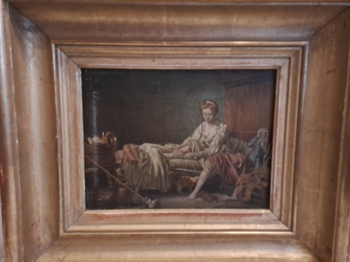 Painting: Young Woman Undressing For The Night. -photo-2