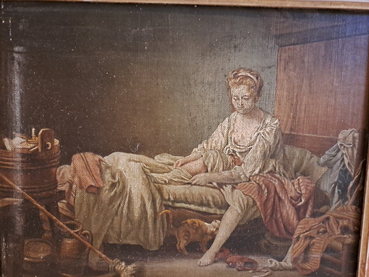 Painting: Young Woman Undressing For The Night. -photo-3