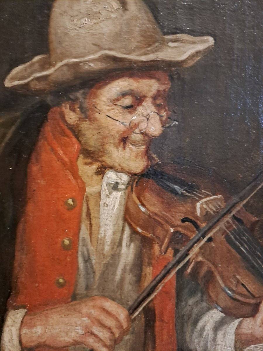 Tableau  Italien  le  Violoniste Signé Busciolano Vincenzo 1851 -1926.-photo-3