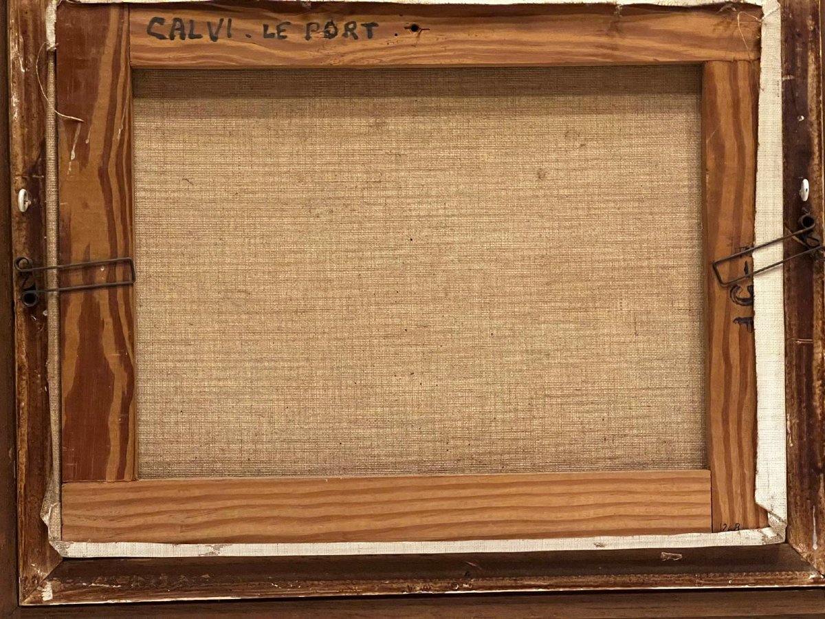 Painting Of The Port Of Calvi (corsica) Signed, Georges Billard, Oil On Canvas -photo-4