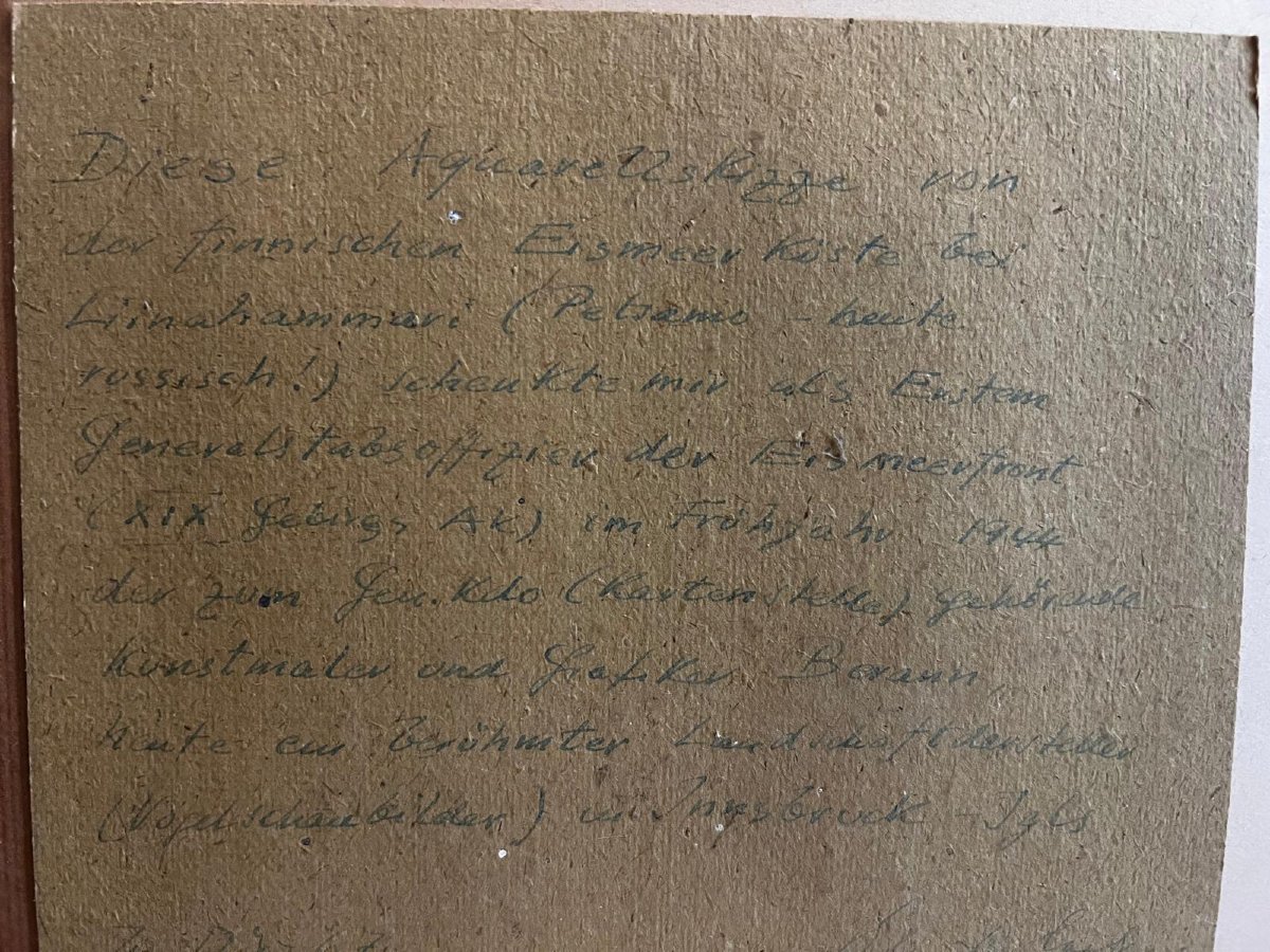 Tableau Mer de glace en Finlande aujourd'hui Russe aquarelle  dédicacé par le Peintre. -photo-3