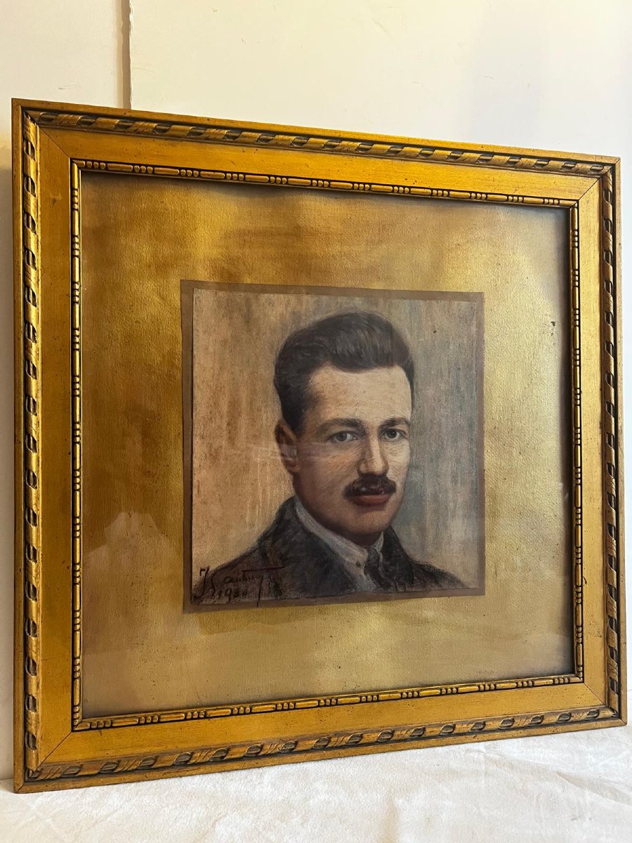 Portrait Painting Of Jean Isidore, Born In 1898, Died In 1967.-photo-2