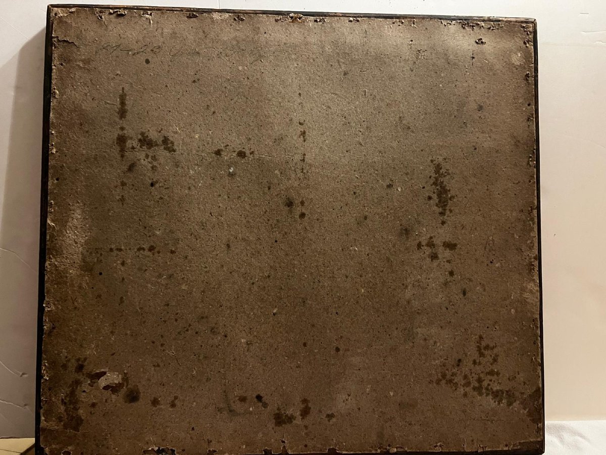 Tableau  Dessin à la loupe Paysage grande qualité Signé illisible Premiere moitié du 19èm Sc. -photo-6