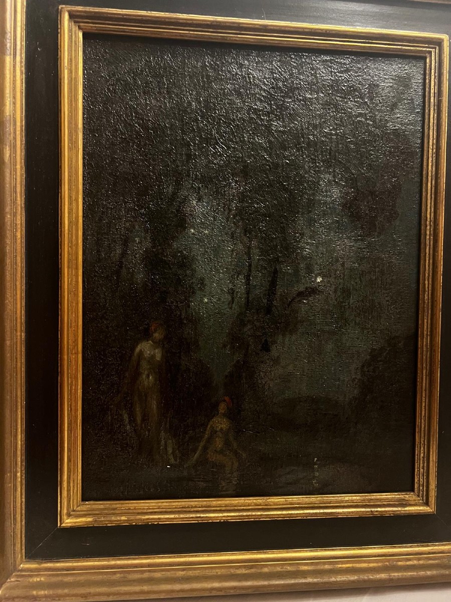 Tableau le Bain de Minuit, Belle qualité , Huile sur toile. 