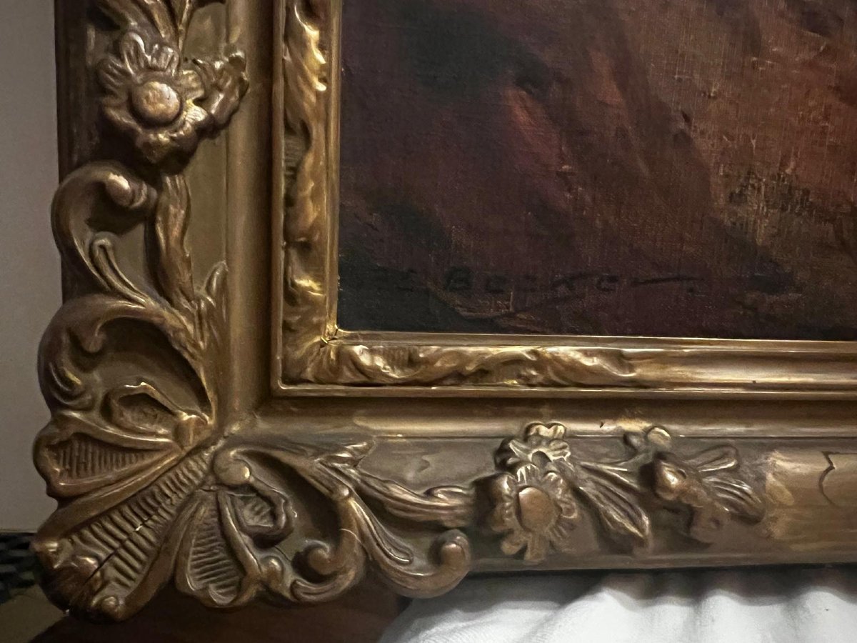 Painting Landscape Country Road Signed, Pierre Charles Becker, 1892-1934.-photo-3