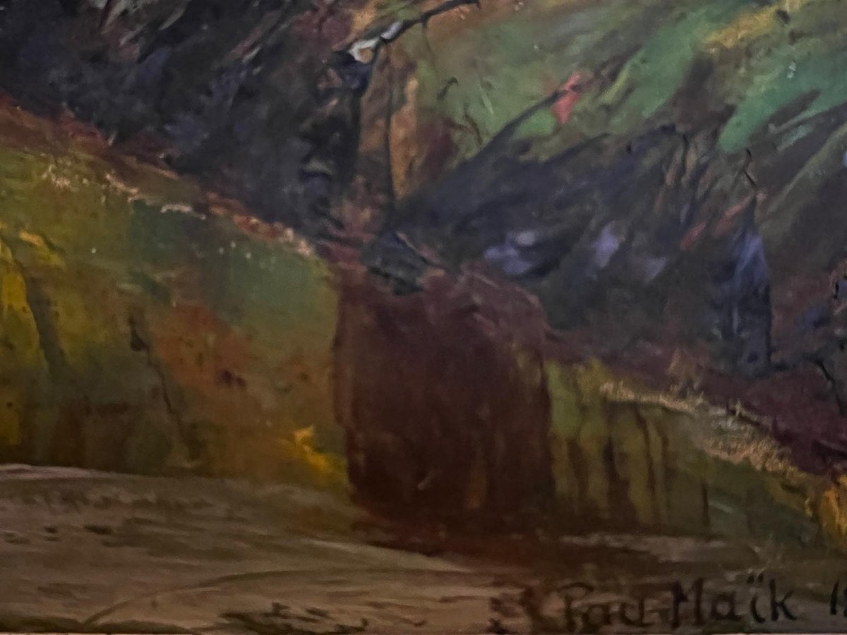 Tableau  Paysage  Forêt  Signé  Paul  Maïk  1894-1985,  Huile sur toile. -photo-4