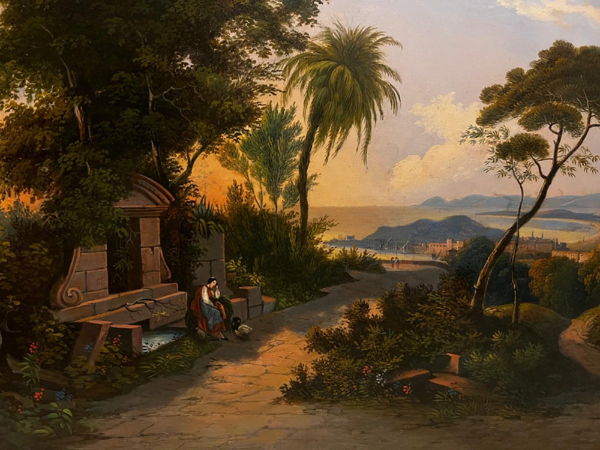 Tableau  Paysage Huile impression sur papier Maroufler sur toile Robert  Russ  née en 1847-1922-photo-3