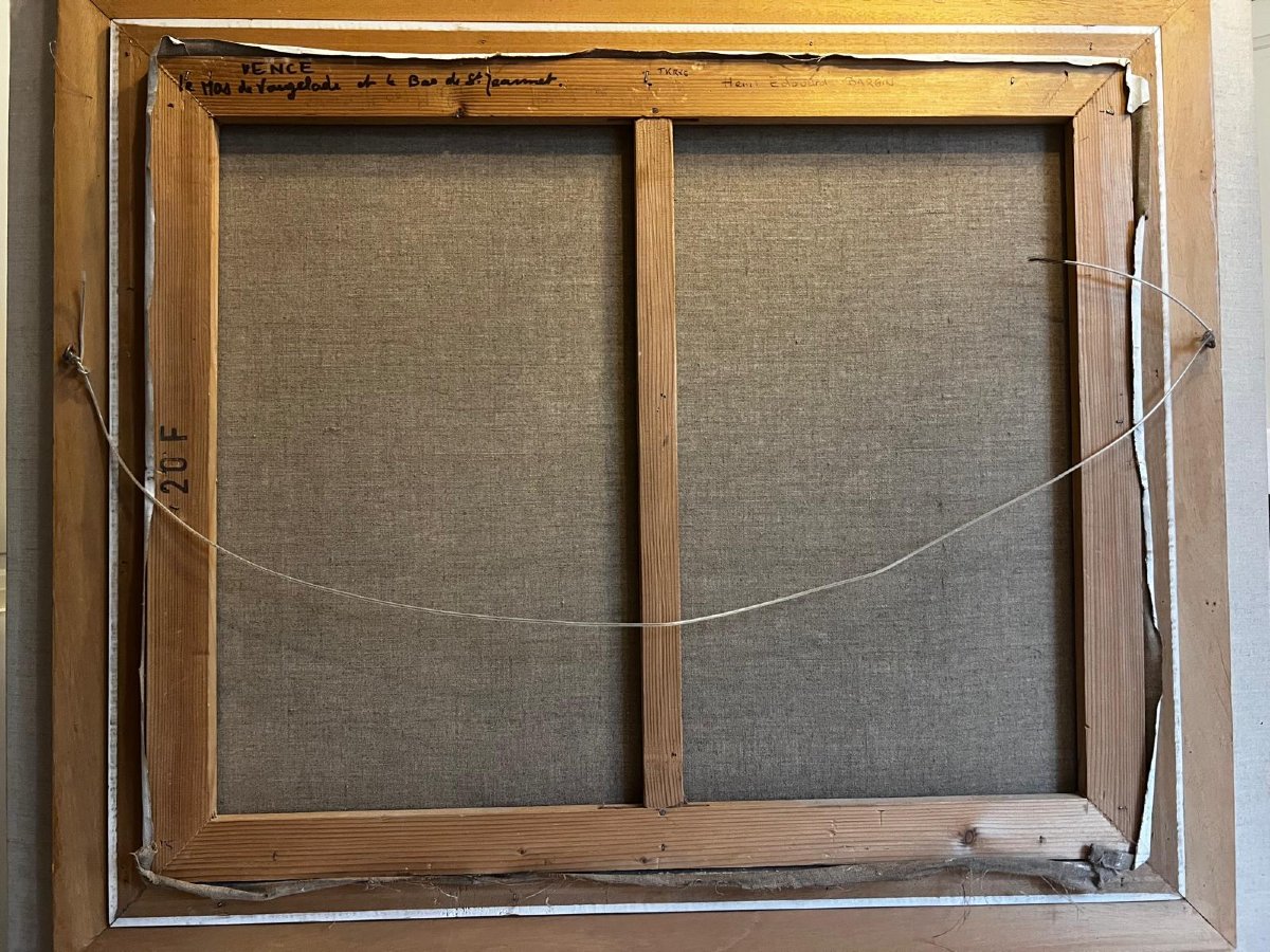 Tableau  Paysage  au  Bas  de Montagnes, Signé  Henri  Édouard  Bargin. -photo-4