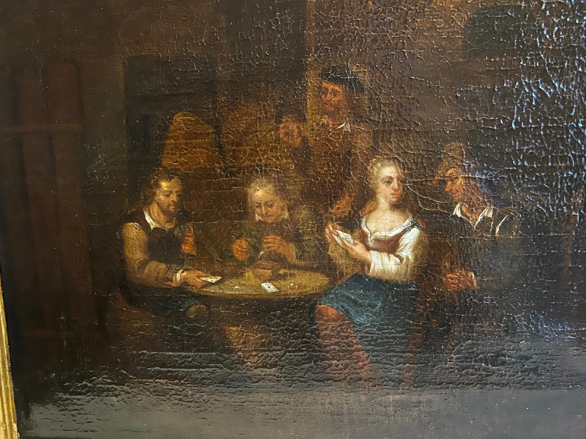 Tableau  les  joueurs  de  Cartes,  très belle qualité ,  Huile Sur toile -photo-1