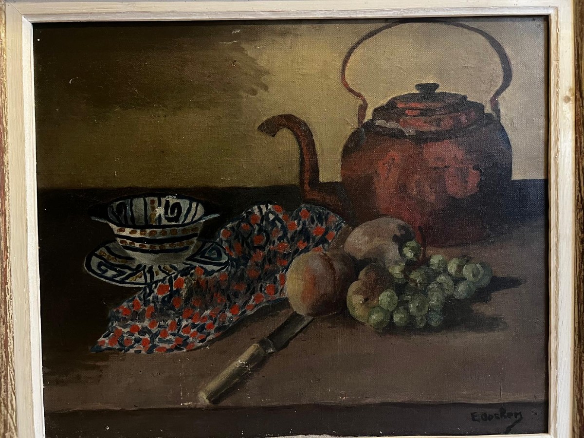 Tableau  Nature  morte  Signé, illisible,  Huile sur toile 