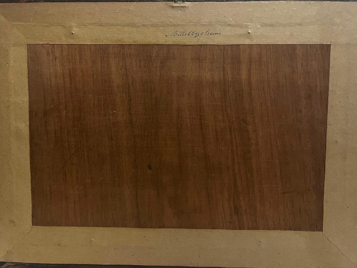 Tableau  Marqueterie  Paysage  Alsacienne,  Signé   Aufderbruek ,  Situé  à  Orschwiller. -photo-3