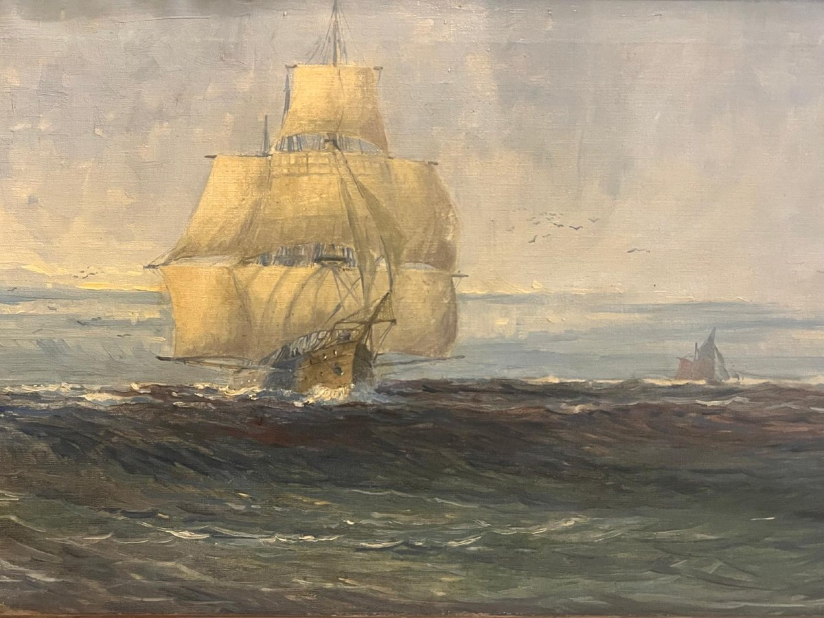 Signed H. Hornigk Oil On Canvas.-photo-3