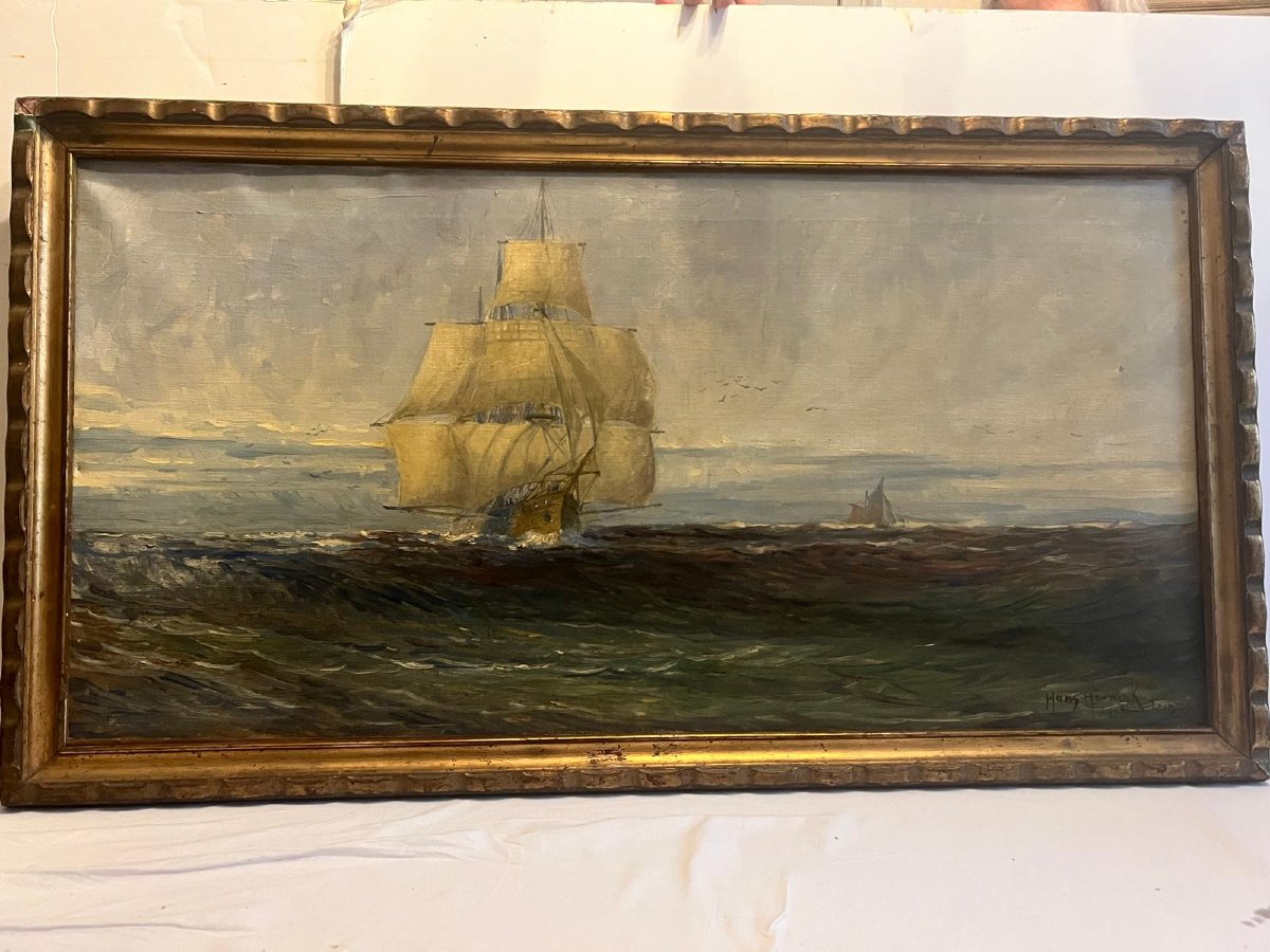 Signed H. Hornigk Oil On Canvas.-photo-1