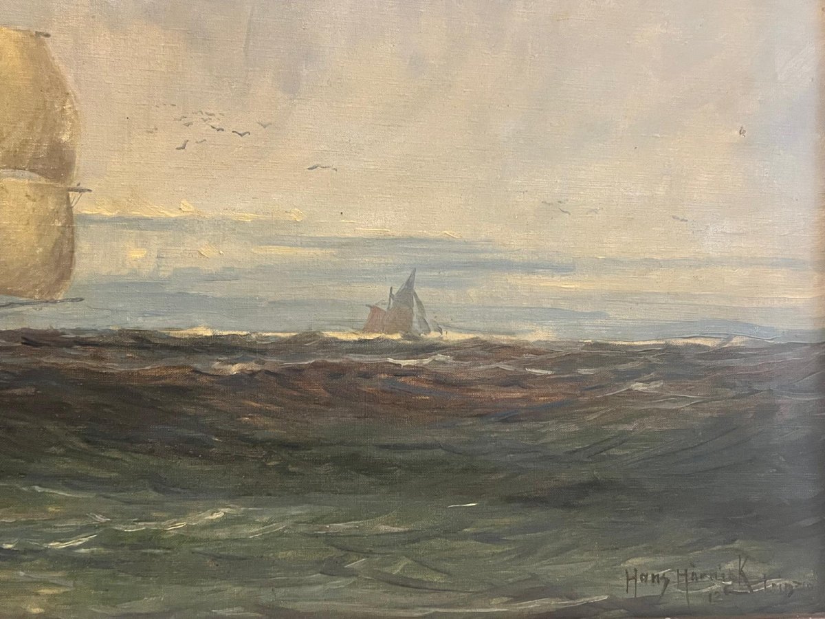 Signed H. Hornigk Oil On Canvas.-photo-5