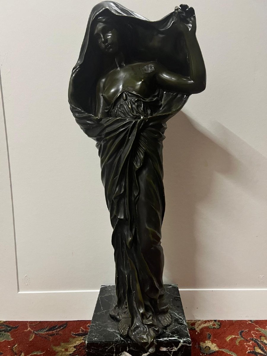 Sculpture Bronze  Barrias Louis 1841-1905. -photo-3