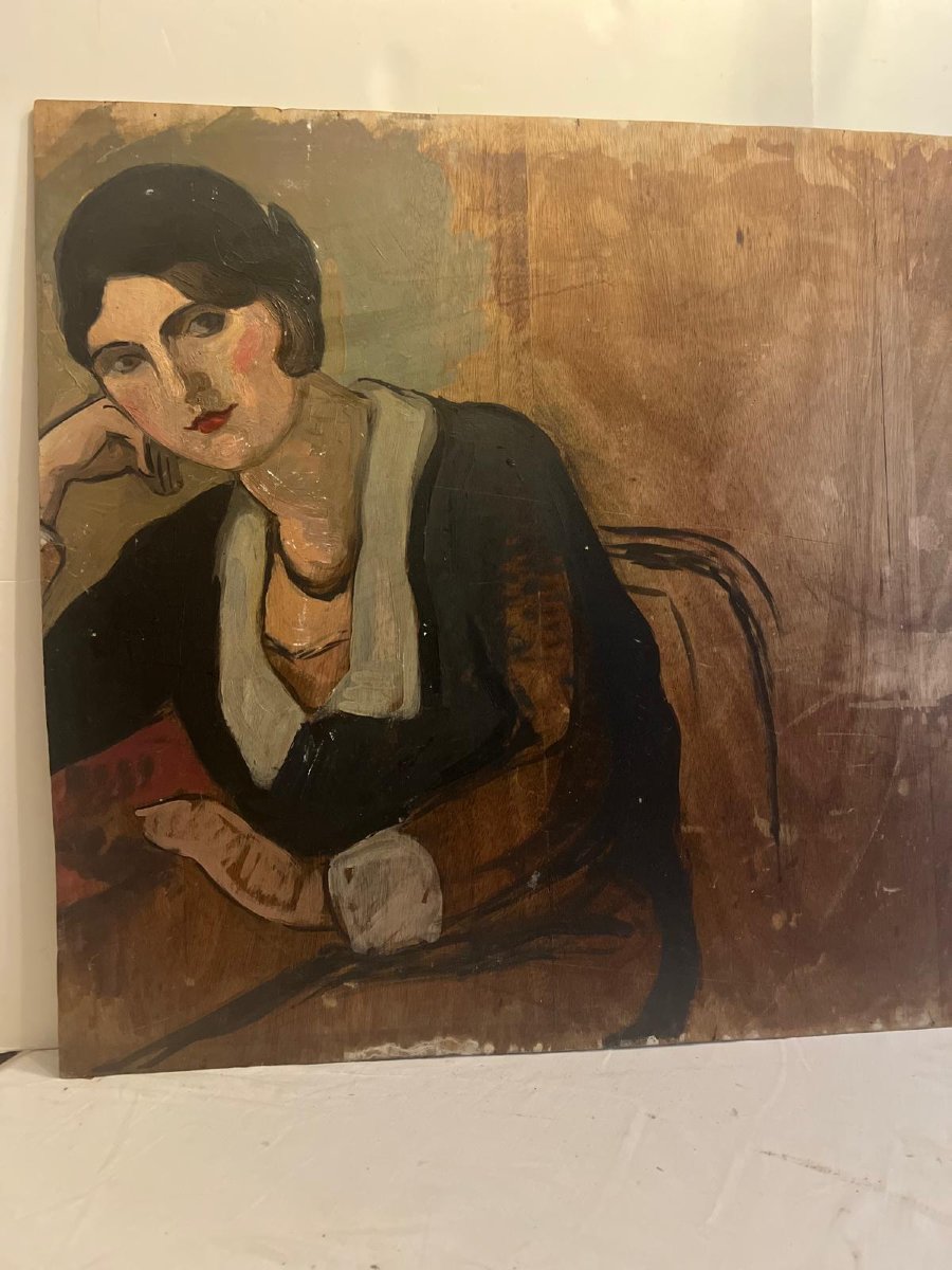 Tableau  Signé  Romanini  Aragon  Deux  faces Fleures plus  Portrait -photo-4