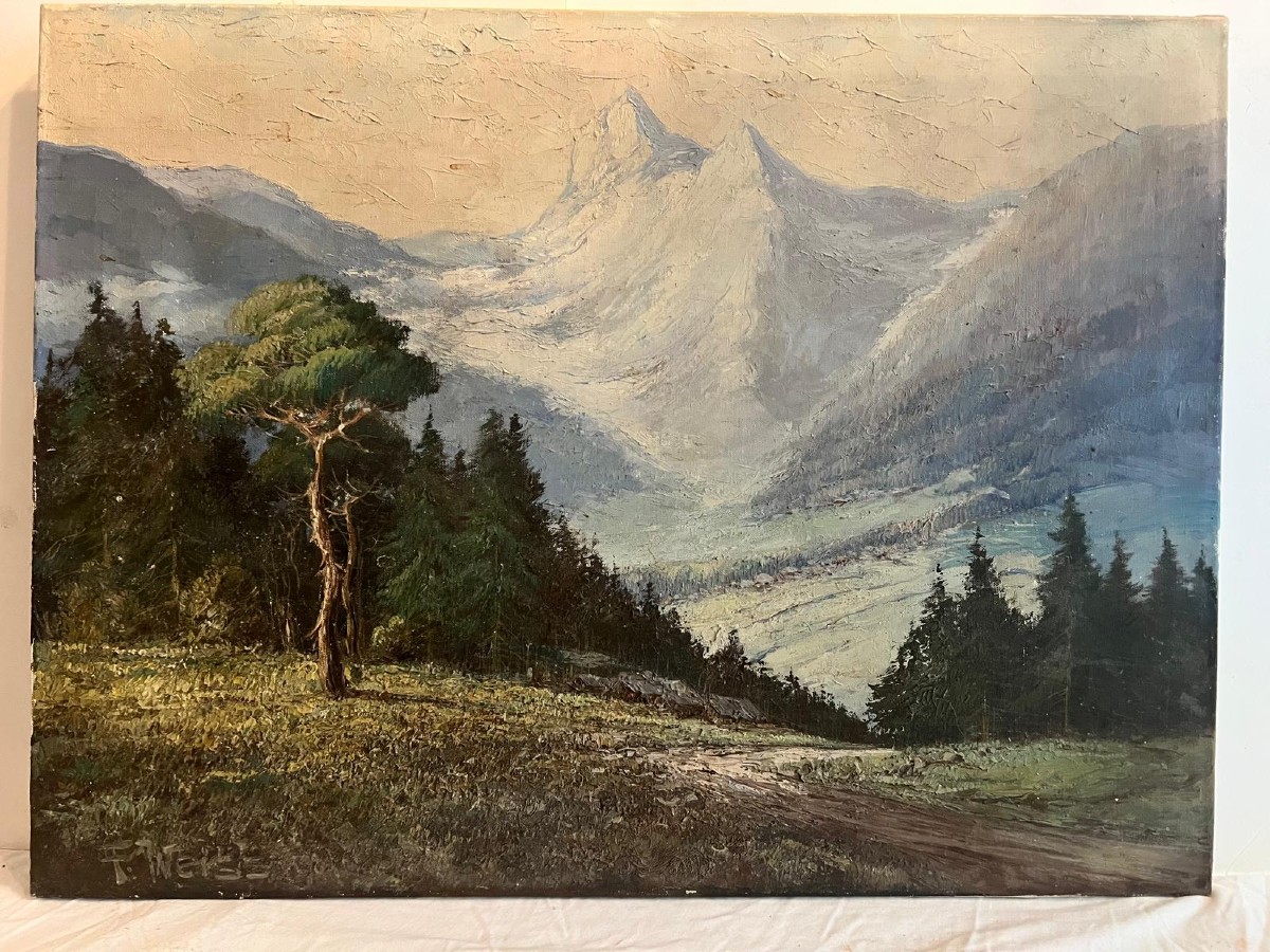 Signed F. Weiss Oil On Canvas.