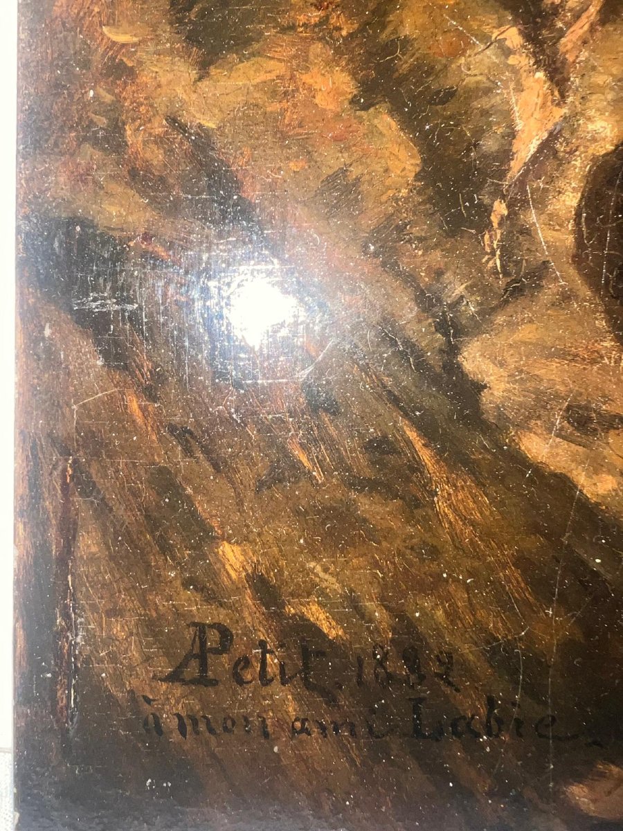 Table Rocher Escalade Signed A. Petit 1882 Dedication -photo-4