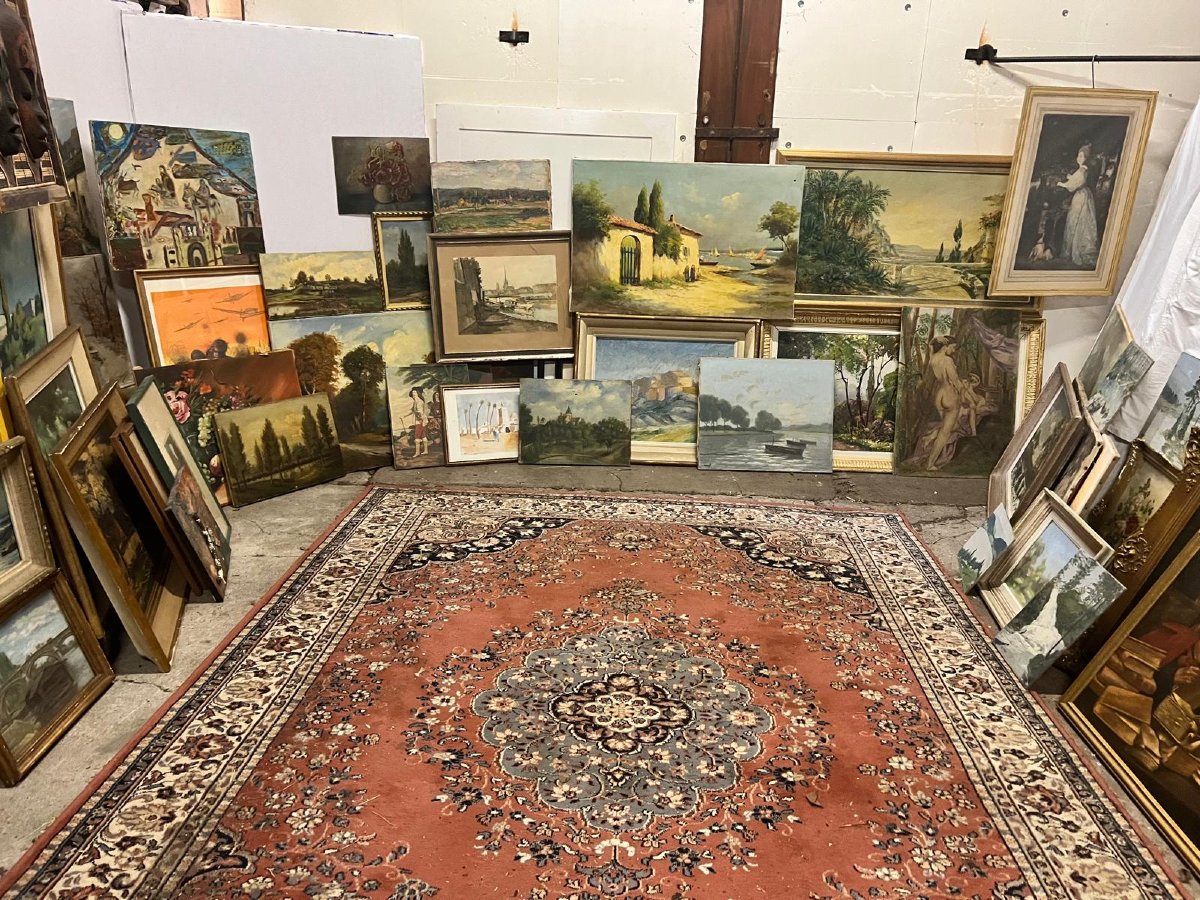 Lot Of 40 Paintings Petits Maîtres Ext Décorative.-photo-2