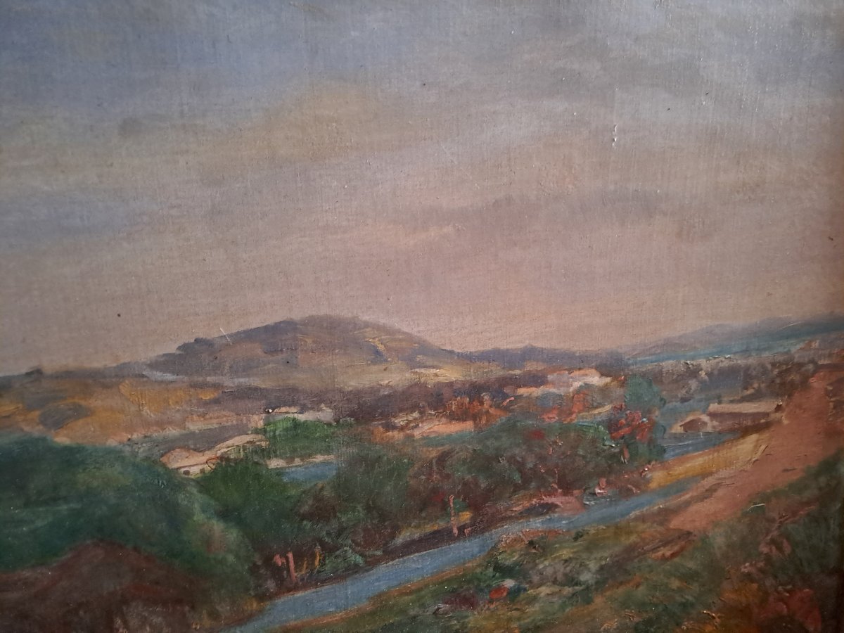 Tableau  Paysage  Signé  Gustavo  Dall ' Ara  1865 Venise 1923 1923, Rio de Janeiro . -photo-1