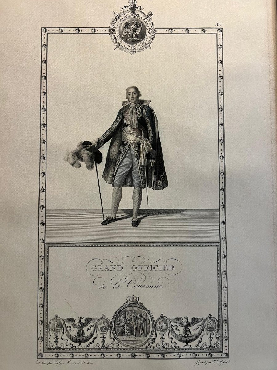Tableau  Gravure  Grand Officier de la Couronne Encadré d'époque Première moitié 19 ème. -photo-3