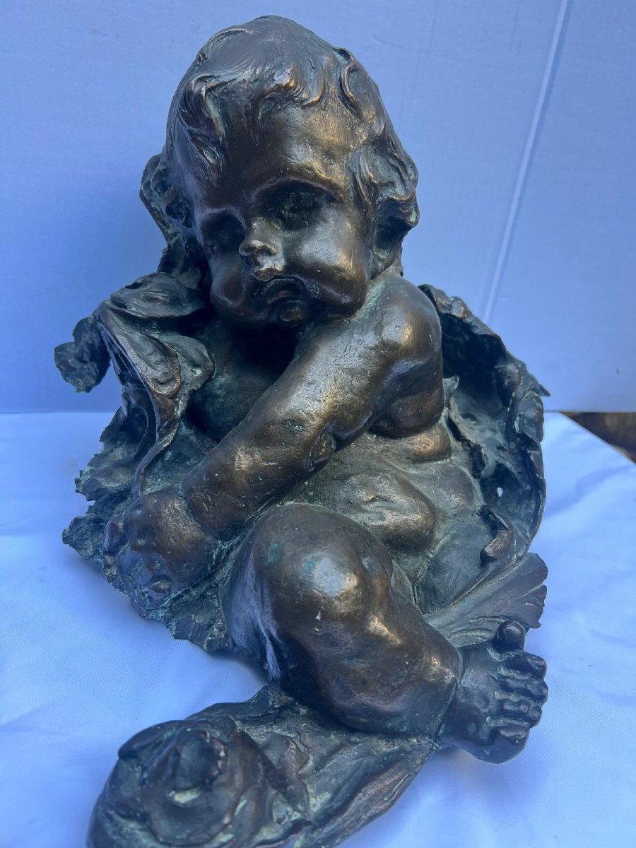 Pair Of Angers Bronze Candlesticks, 18th Century; Large: 43 X 35; Small: 43 X 33. -photo-3
