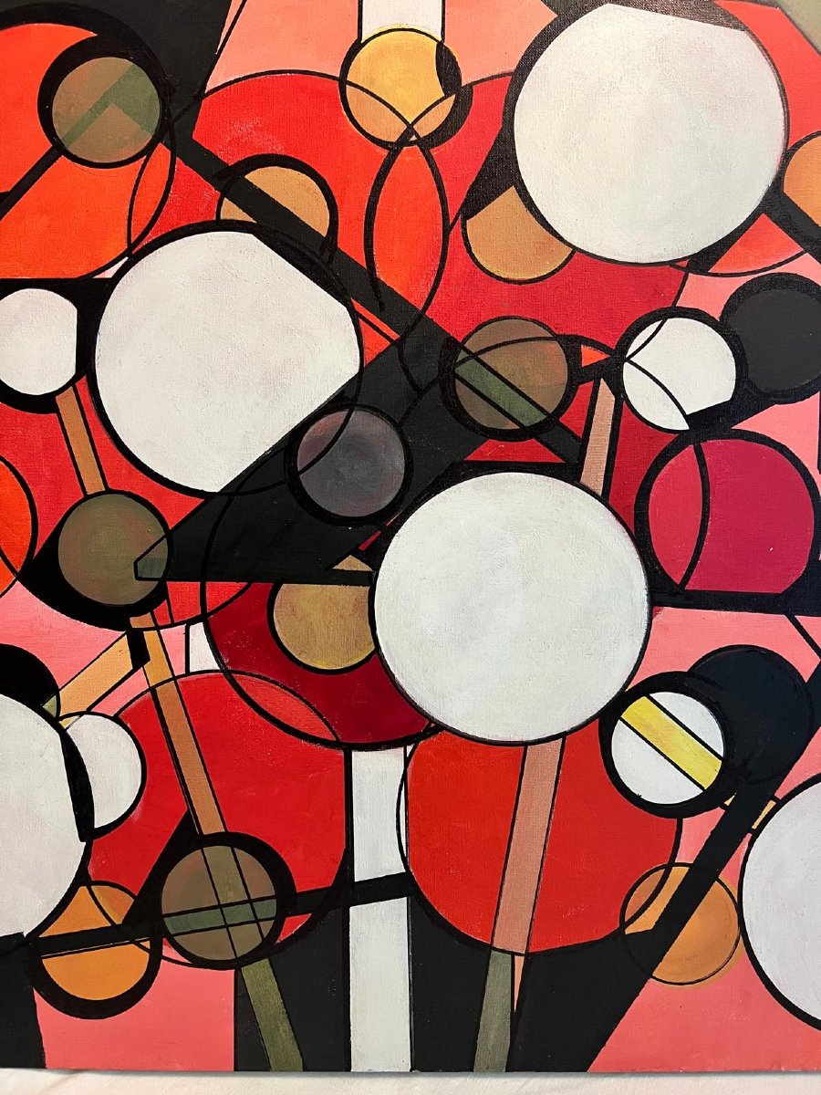 Modern Painting By Roger Menina, 1925, Oil On Canvas. 