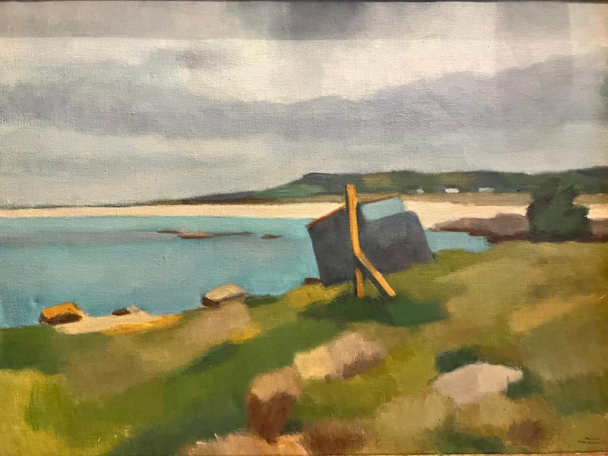 Tableau École Allemande Signé Oscar Zimmermann avec cachet de Nachlass Huile sur toile. -photo-3
