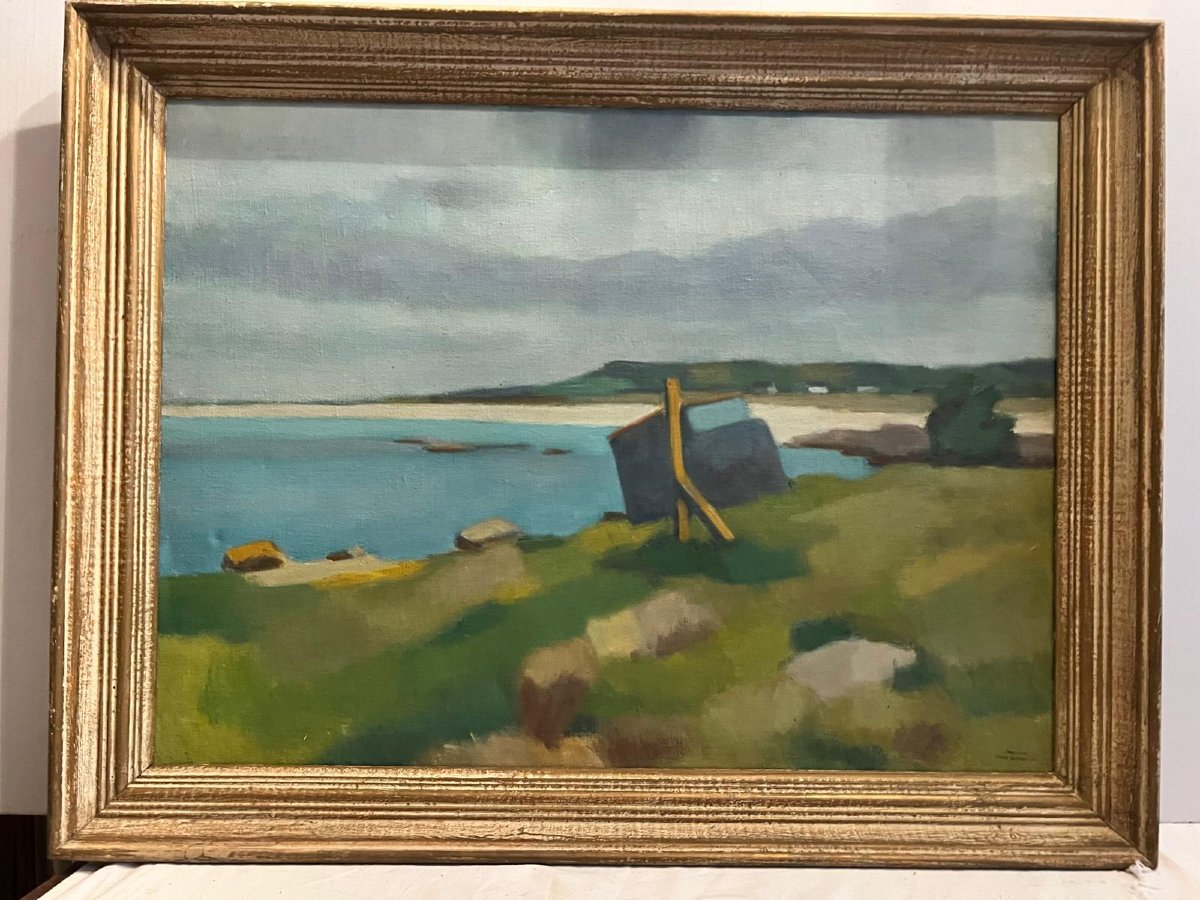 Tableau École Allemande Signé Oscar Zimmermann avec cachet de Nachlass Huile sur toile. 