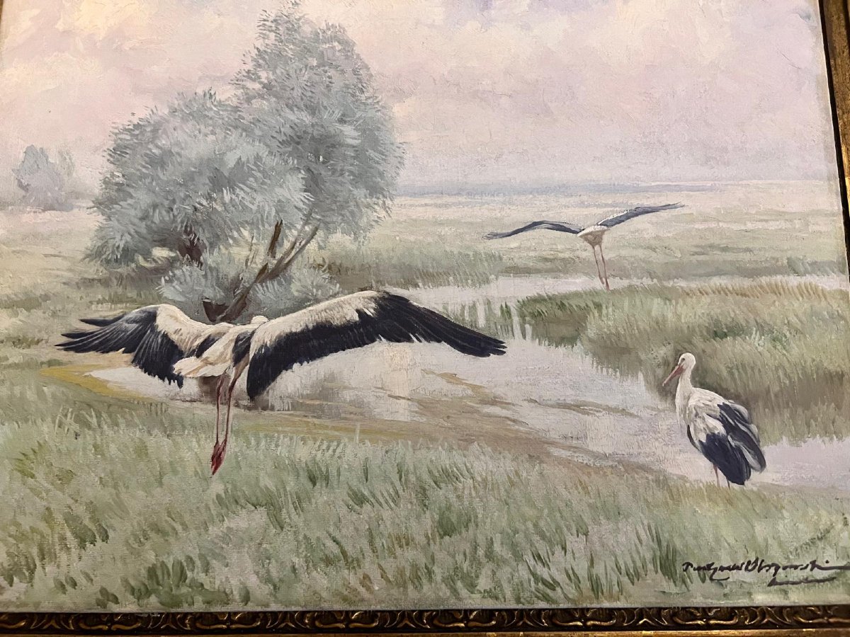 Tableaux Deux formant Pendant Signé Karl Eward Olszewski 1884-1965 Beaux Cadres Huile sur toile-photo-2