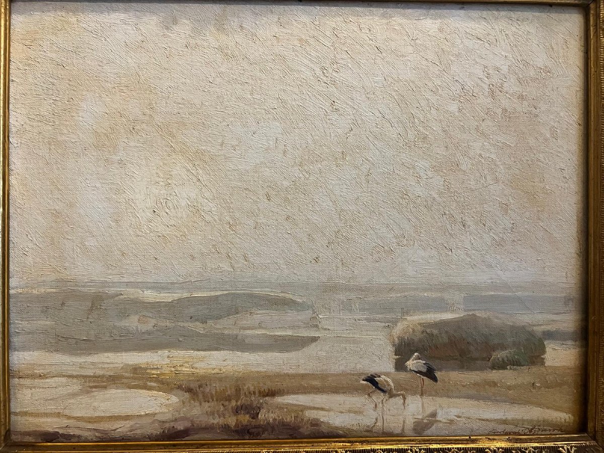 Tableaux Deux formant Pendant Signé Karl Eward Olszewski 1884-1965 Beaux Cadres Huile sur toile-photo-3