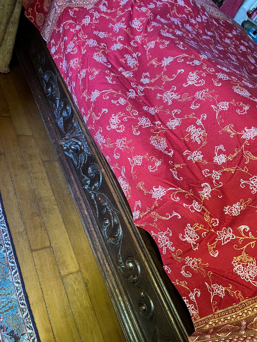 19th-century Louis XIII-style Canopy Bed With Tapestry. -photo-1