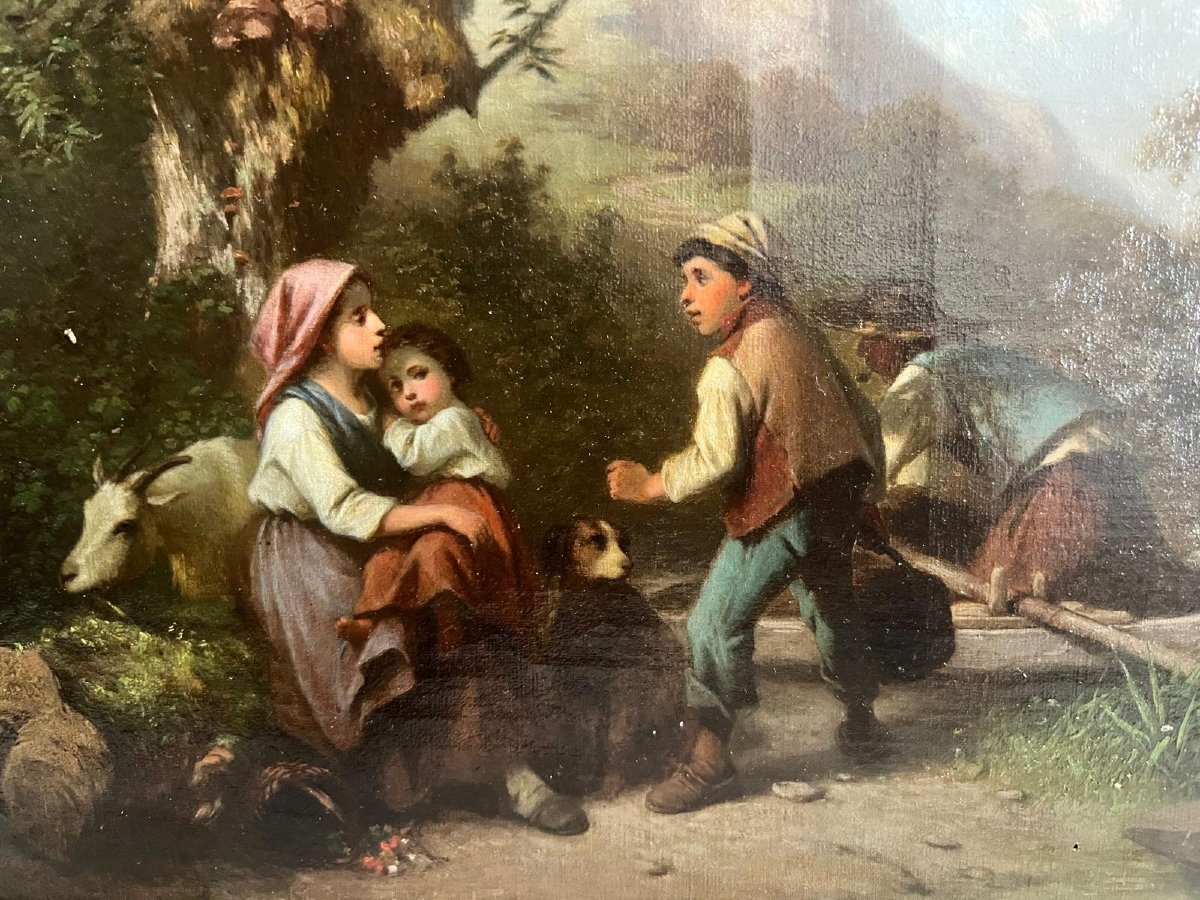 Painting By Ferdinand Marohn (1839–1865): The Whole Family Awaits The Return From The Fishing Trip. -photo-4