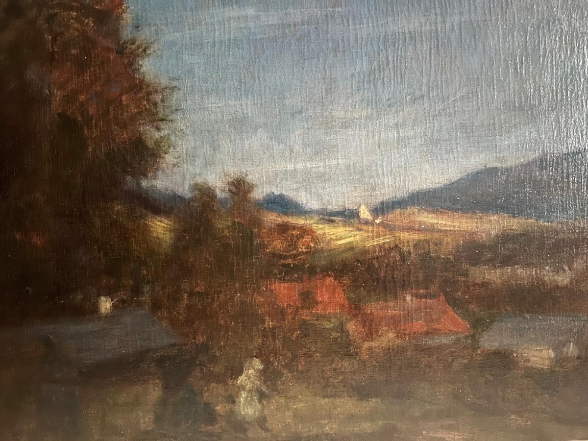 Tableau  Paysage Signé  Max Doerner  1870-1939  Huile sur toile. -photo-2