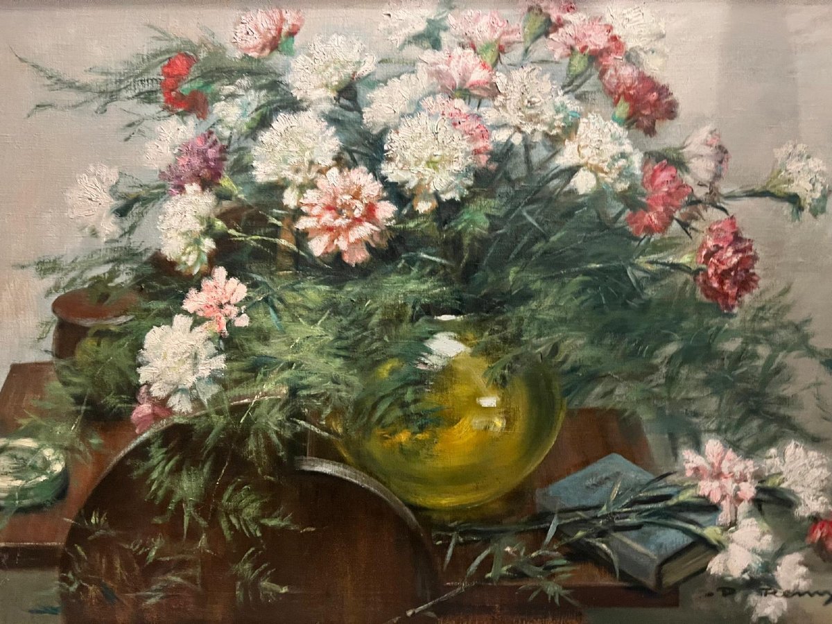 Tableau Vase de Fleurs Signé Paul Remy 1897-1981.-photo-2
