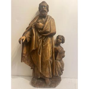 Sculpture Religieuse Ancienne En Bois Sculpter 