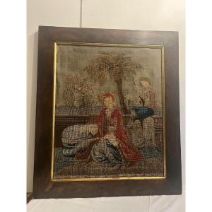 Tapecerie, style Orientaliste, Encadrement d' Époque. 